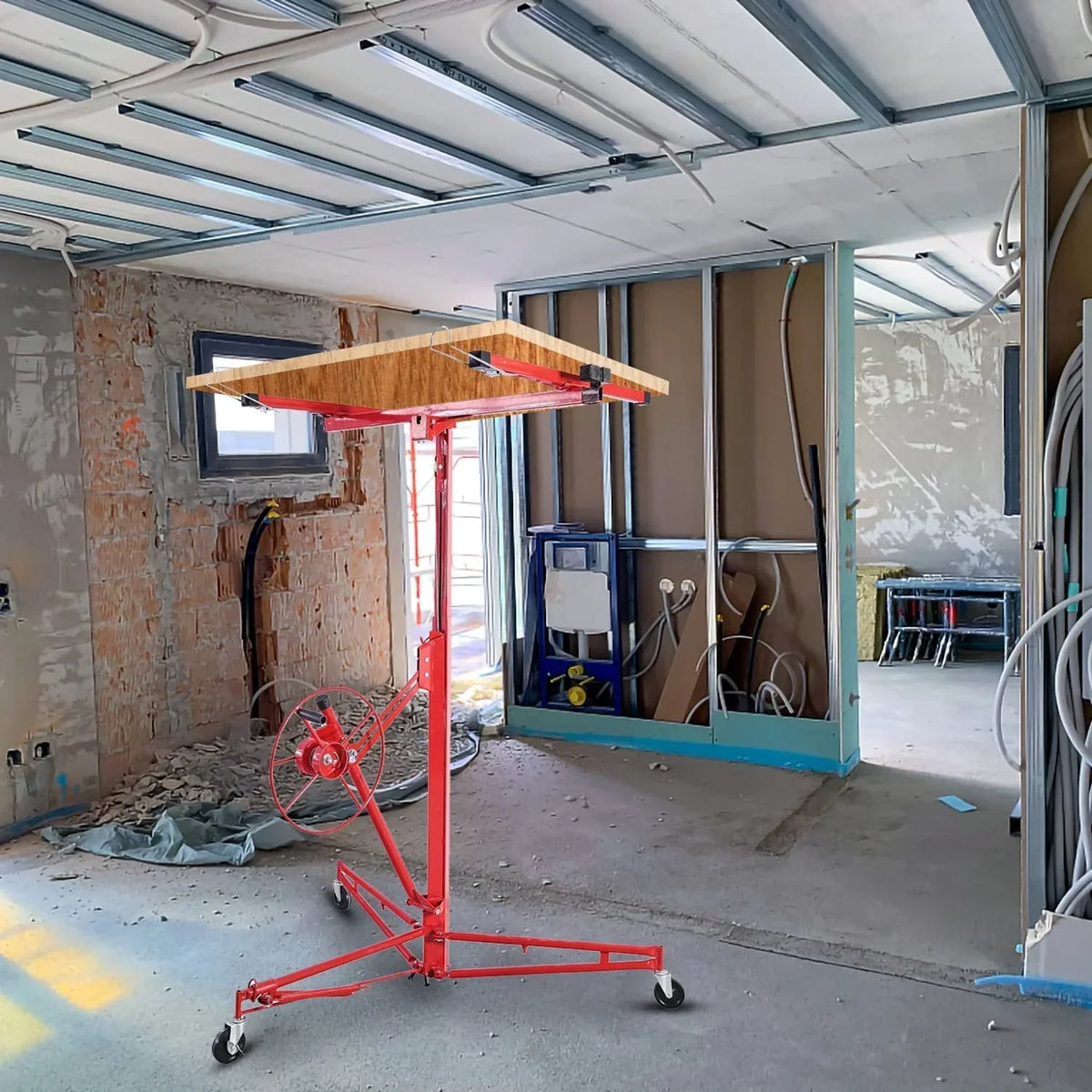 Elevador de paneles Sonnewelt, capacidad de carga de 68 kg, plegable, altura ajustable de 140 cm a 350 cm