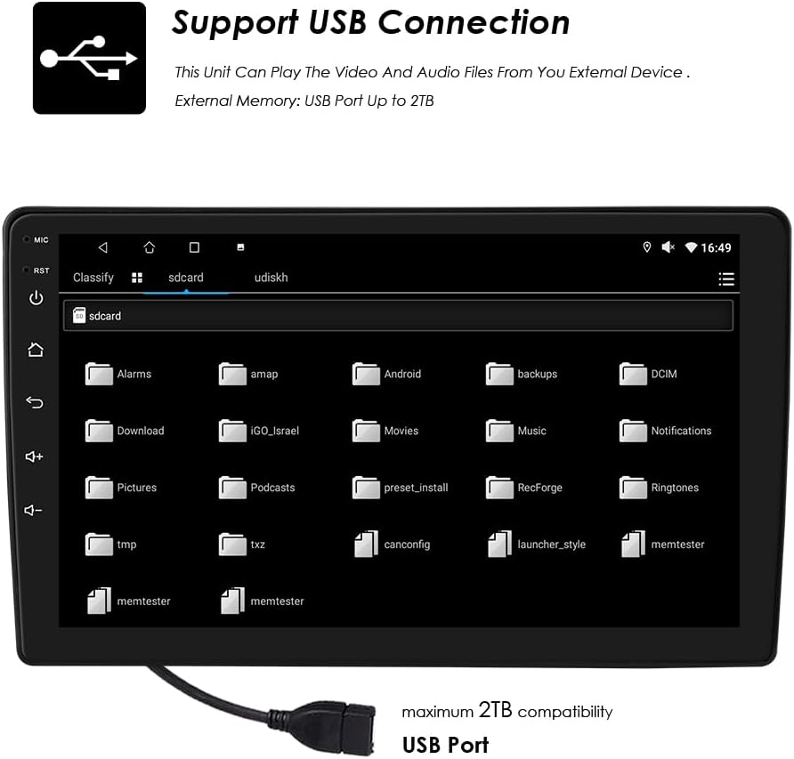 Autorradio Ossuret para Citroën C2/C3 (2001-2010), pantalla táctil Android 13 de 9 pulgadas, 2+32 GB, navegación GPS con CarPlay, Android Auto, mandos al volante, DSP, Bluetooth, USB y WiFi
