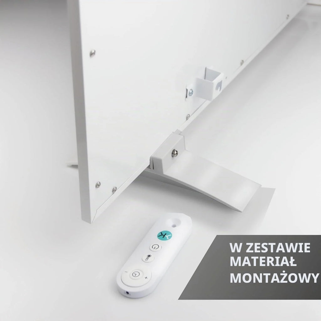 KAISER® Promiennik na podczerwień 720W - panel grzewczy z nóżkami i wyświetlaczem LCD - montaż na ścianie i suficie lub mobilny - energooszczędne ogrzewanie elektryczne z termostatem i pilotem - do