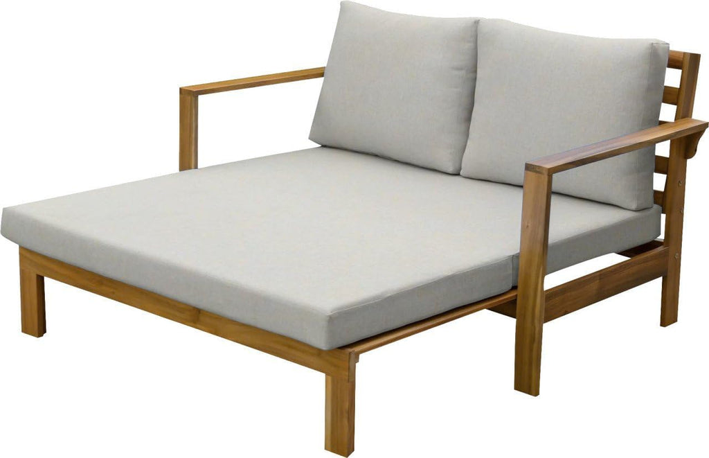 Cama tipo lounge Primaster Capri incl. colchón, cama de sol 141x130x35cm, tumbona de sol