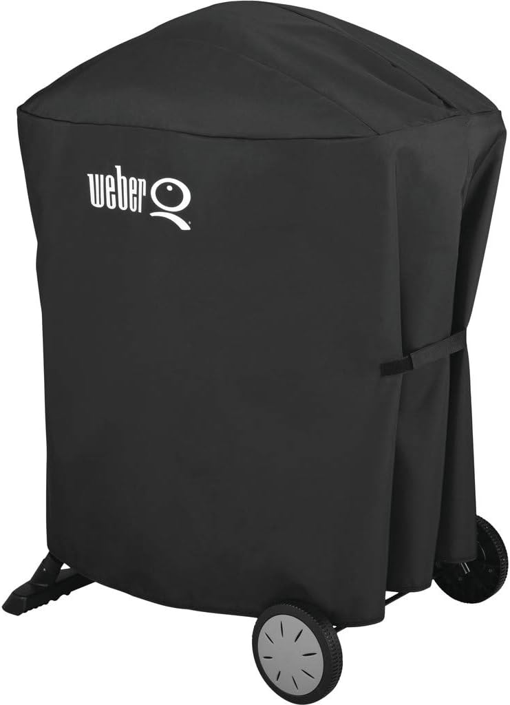 Barbacoa eléctrica Weber Q2400 con soporte y mesas laterales, superficie de cocción de 54 x 39 cm, portátil, parrilla de cocción de hierro fundido vitrificado dividida en 2 partes, tapa y cuerpo de aluminio fundido - Gris oscuro (55020879)