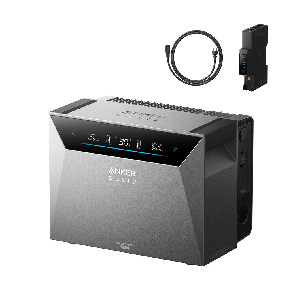 Sistema de almacenamiento de energía solar Solarbank 4 Pro para balcón, entrada solar de 5000 W, 5 kWh, 4 MPPT, 2500 W con Smart Meter Gen 2