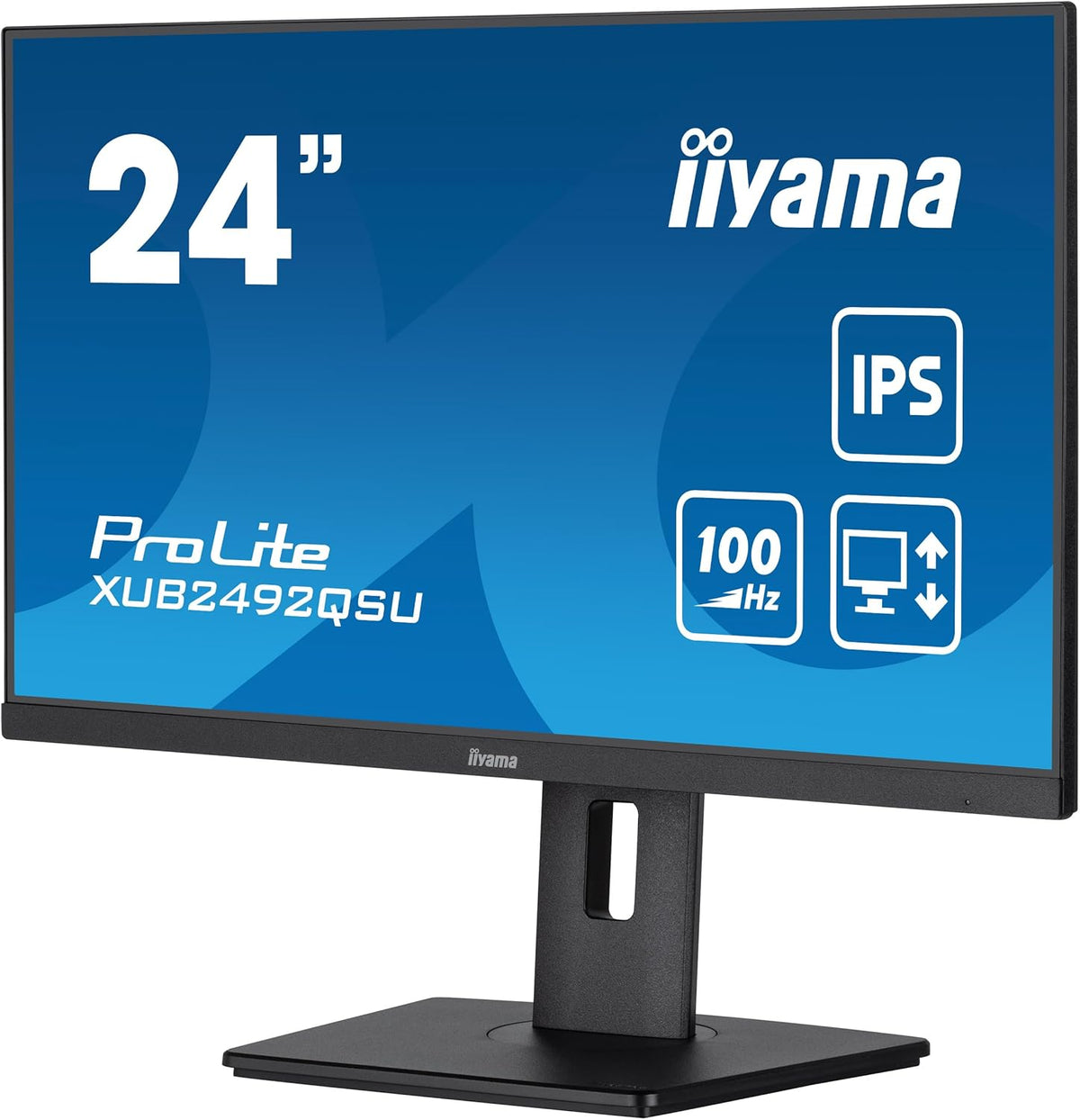 MONITOR IIYAMA XUB2492QSU 23,8 Prolite, IPS, 2560 x 1440 @100Hz, 0,5ms, 300cd, Altavoces, HDMI/DP/USB-C/HUB USB (3x3.2), VESA, i-Style Colour, regulable en altura + pivote