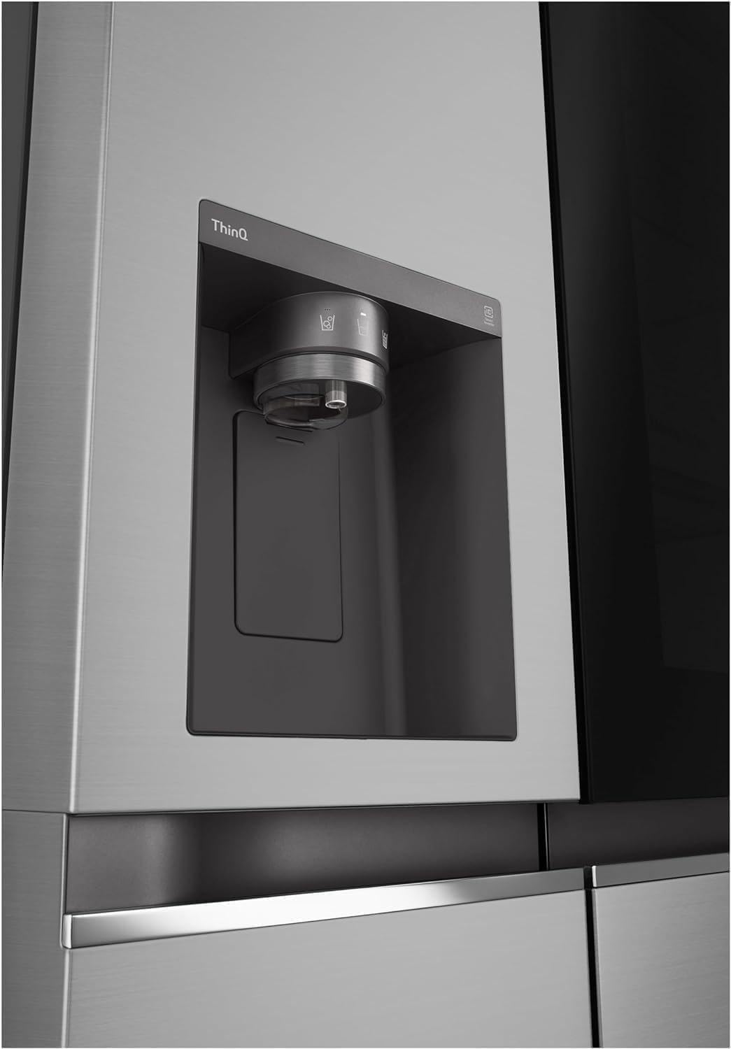 Frigorífico Side by Side LG GSGV81PYLL, Clase E, 635 L, Instaview, frigorífico con congelador, dispensador de hielo, hielo picado y agua, Total NoFrost, compresor Smart Inverter, Wi-Fi