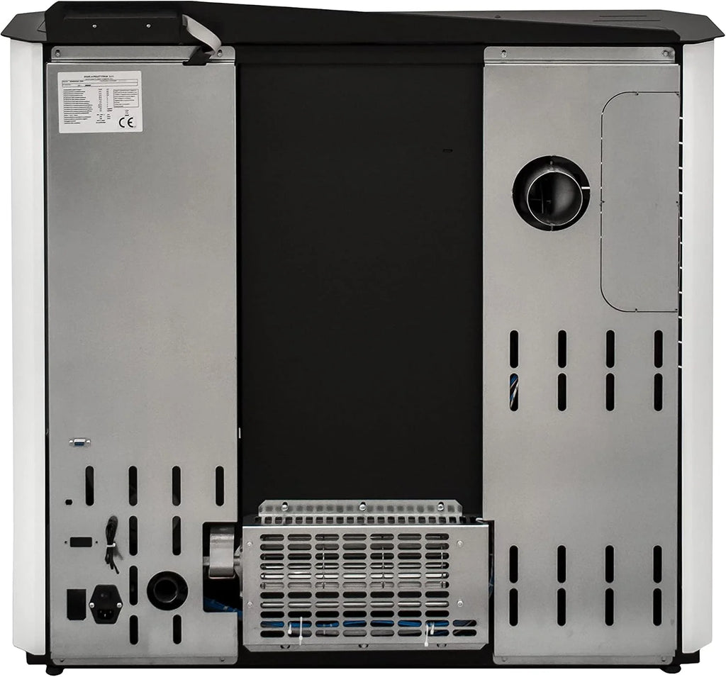 STUFE A PELLET ITALIA - Marmolada 14 kW Kanał WIFI - Wydajność 92%, Nagrzewa 130 m², 5 prędkości i mocy, autonomia 19 h, programowalny, 24 miesiące , BIAŁY