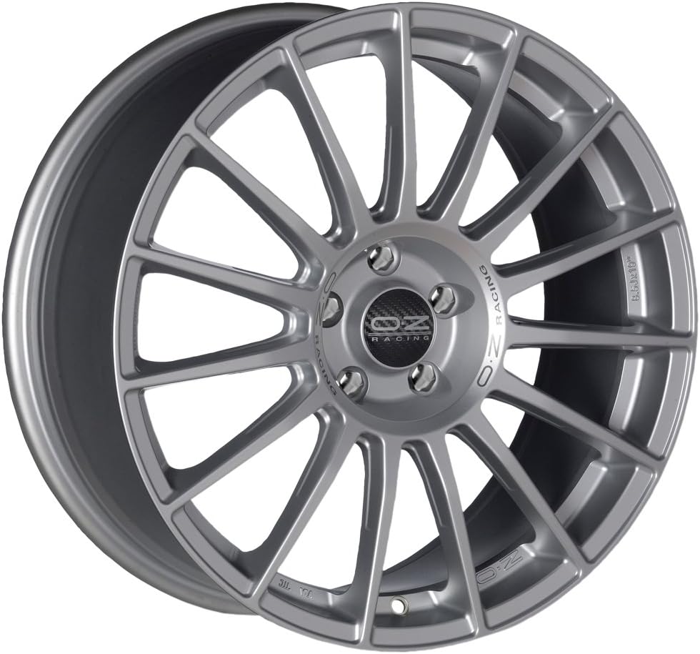 OZ J17895075SLM.MSBL Llanta Superturismo Lm, Anchura x Altura: 7,5x17, Intereje (Número de orificios x mm): 5x112, Desplazamiento (ET): 50 mm, Acabado: Plata Mate con Letras Negras