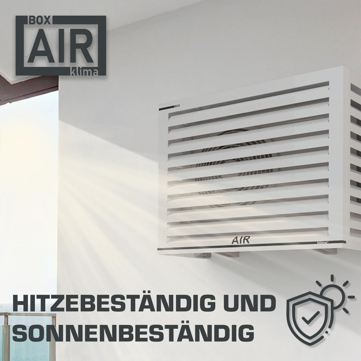 Cubierta para aire acondicionado Box Air - Carcasa insonorizante para bomba de calor - Rejilla protectora - Revestimiento para unidad exterior de aire acondicionado - Para aires acondicionados y bombas de calor - Cubierta protectora robusta