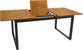 DEGAMO Mesa extensible de jardín RIVELLO 150/200x90 cm, aluminio antracita + madera de acacia aceitada, exterior, certificado FSC®