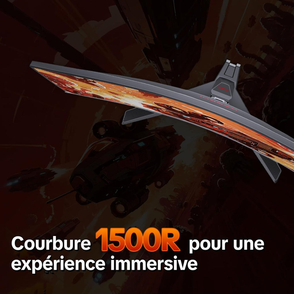 Monitor Gaming KOORUI de 27 pulgadas, pantalla QHD 2560x1440, 180 Hz, pantalla curva, Adaptive-Sync, VESA 100x100 mm, 2xHDMI 2.0 y 1xDisplayPort 1.4