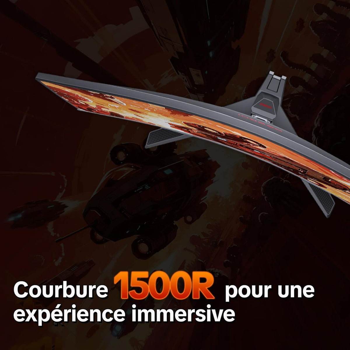 Monitor Gaming KOORUI de 27 pulgadas, pantalla QHD 2560x1440, 180 Hz, pantalla curva, Adaptive-Sync, VESA 100x100 mm, 2xHDMI 2.0 y 1xDisplayPort 1.4