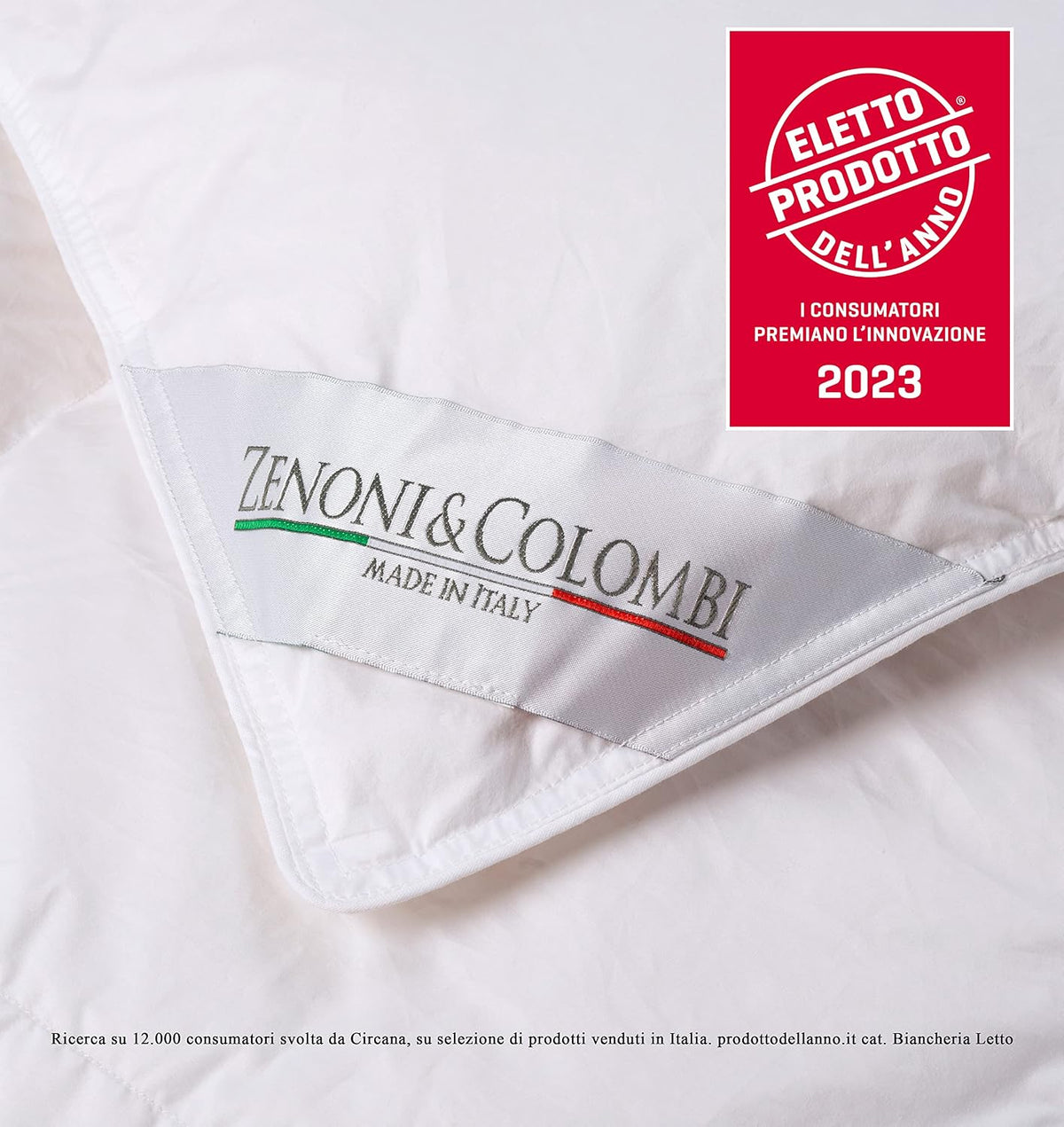 Zenoni & Colombi |Kołdra puchowa, bardzo ciepła kołdra zimowa, klasa ciepła 5, 90% puch gęsi, 10% pierze, waga wypełnienia: 310 g/mq, 100% bawełna, wyprodukowano we Włoszech (250 x 200 cm)