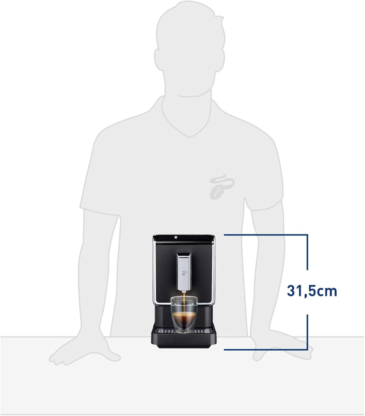 Cafetera automática Tchibo Esperto Latte con función de espumado de leche para Caffè Crema, Espresso y especialidades de café, antracita