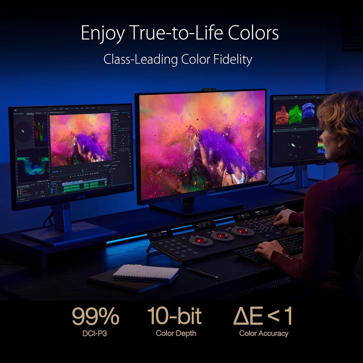 ASUS ProArt PA32DC - Monitor de PC OLED 32'' 4K - 3840x2160 - 0,1 ms - DisplayPort, 3X HDMI, 1xUSB-C 65W y 4X USB-A - 99% DCI-P3 - Delta E