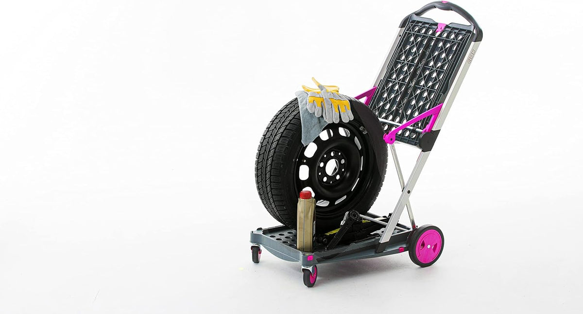 Carros plegables, funcionales y versátiles | Carro plegable móvil | Carrito de la compra con caja de almacenamiento (negro)