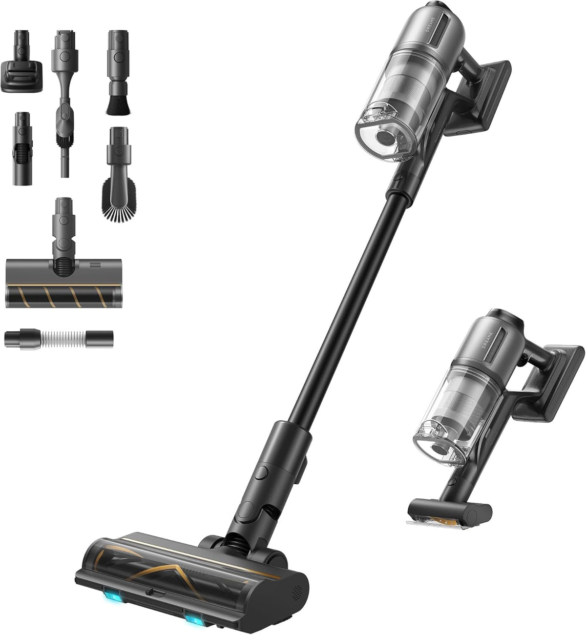 Aspiradora escoba inalámbrica Dreame Z30, 28 000 PA / 310 AW, motor de alta velocidad, autonomía de 90 min, filtro HEPA H14, tecnología de detección de polvo, eliminación de pelo de mascotas