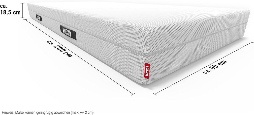 Colchón anticarteleo BODYGUARD 90x200 cm firmeza media y firme 2 en 1, espuma QXSchaum, colchón ergonómico de espuma fría