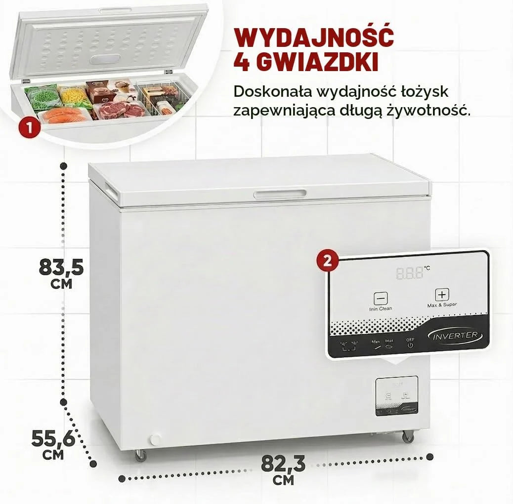 PKM GT300E zamrażarka/pojemność 299 litrów / 41 dB/tryb podwójny: zarówno chłodzenie, jak i zamrażanie/łącznie z dodatkowym koszem drucianym/4-gwiazdkowa komora zamrażania/wolnostojąca