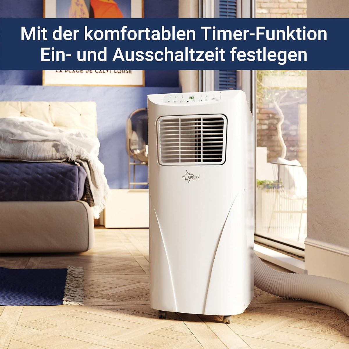 SUNTEC Aire acondicionado portátil Impuls 2.6 Eco R290 – Aire acondicionado móvil y silencioso con tubo de escape – Enfriador y deshumidificador para habitaciones de hasta 34 m² – Refrigeración móvil para hogar y oficina – 9.000 BTU | 2600 vatios