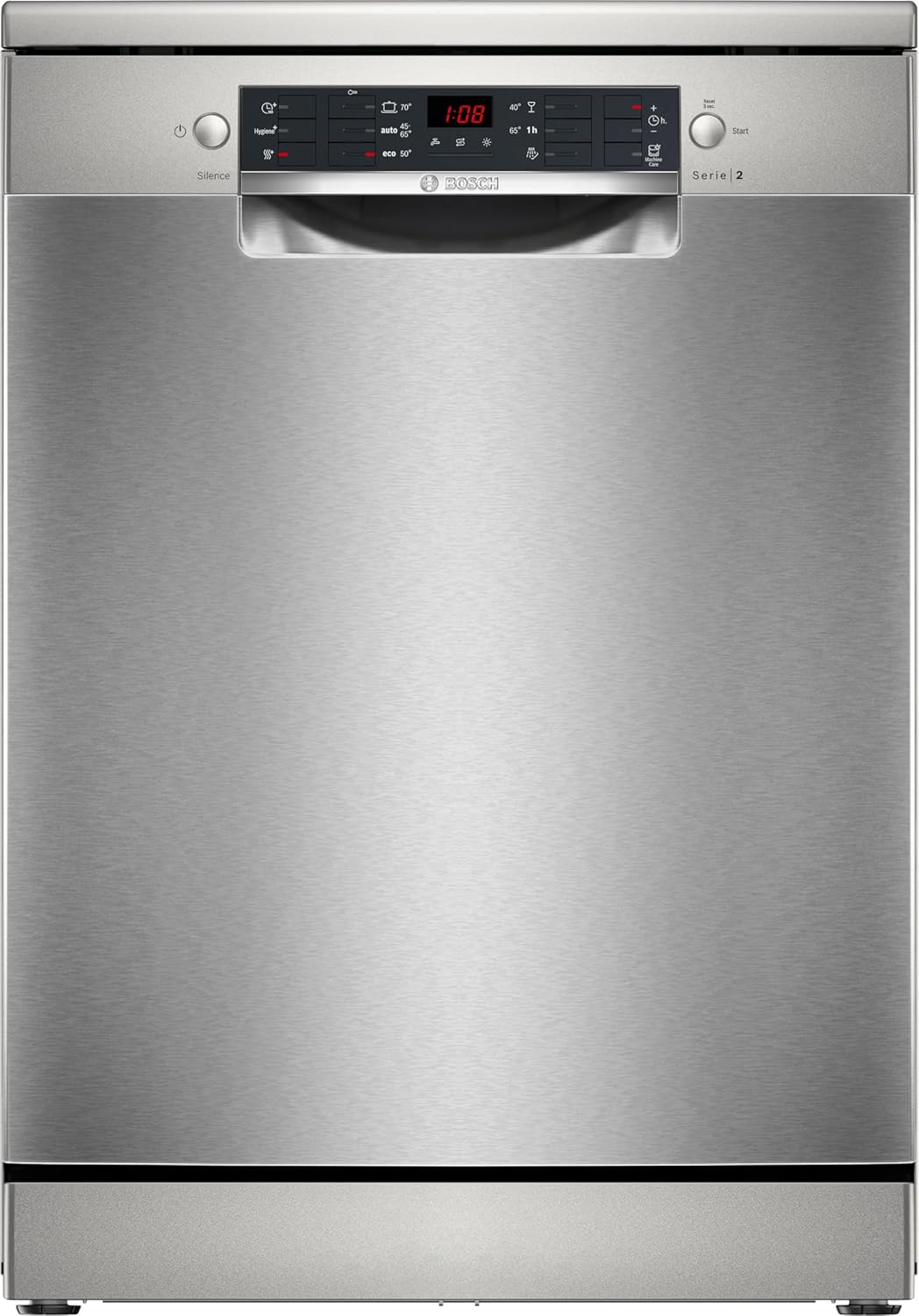 Bosch SMS26AI01F, Serie 2, Lavavajillas 60 cm, Libre instalación, Acero inoxidable