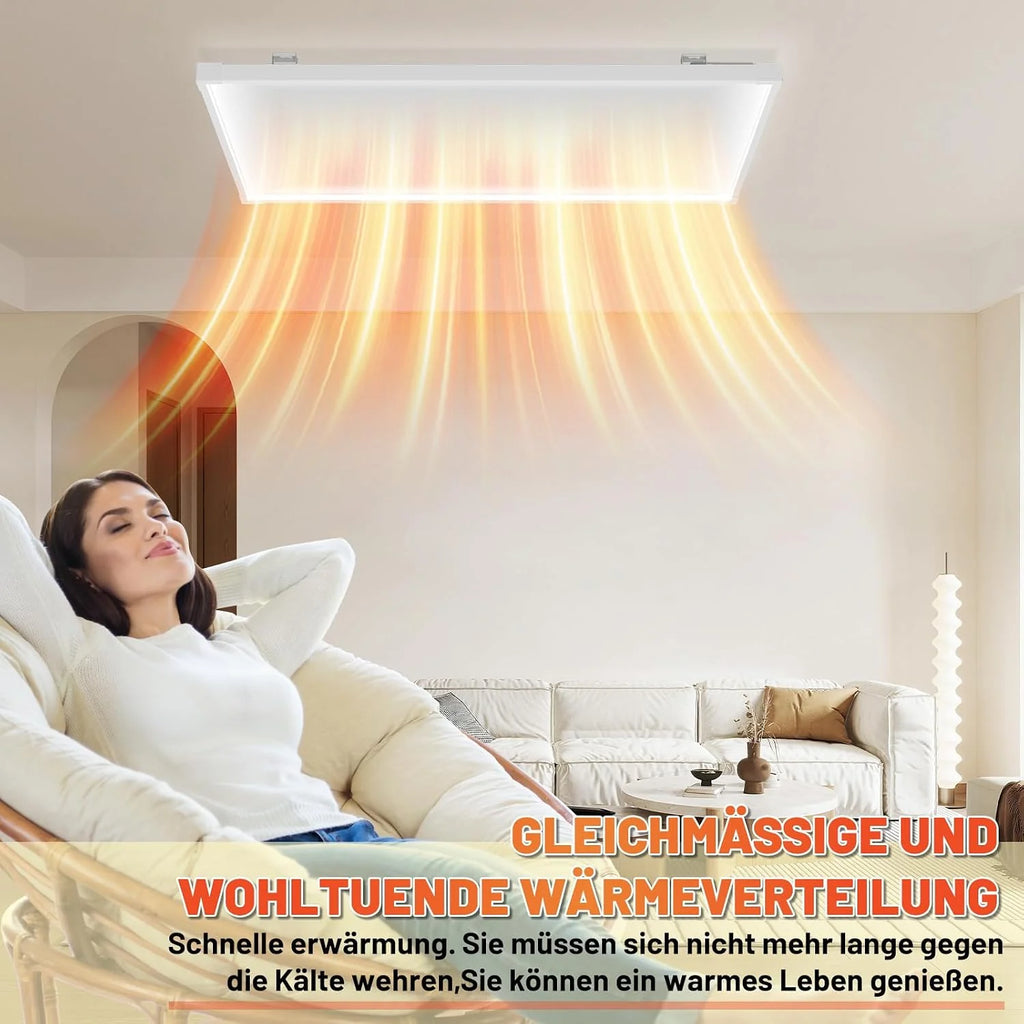 Ogrzewanie na podczerwień 770 W, oświetlenie sufitowe LED, WLAN