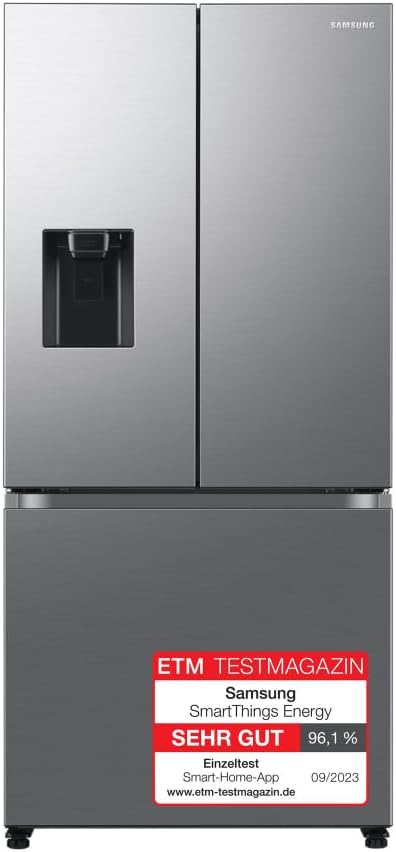 Frigorífico Samsung French Door con congelador, 178 cm, 495 l, WiFi y modo de ahorro de energía AI SmartThings, Twin Cooling+, fabricador de hielo automático, No Frost+, aspecto acero inoxidable, RF50C530ES9/EF