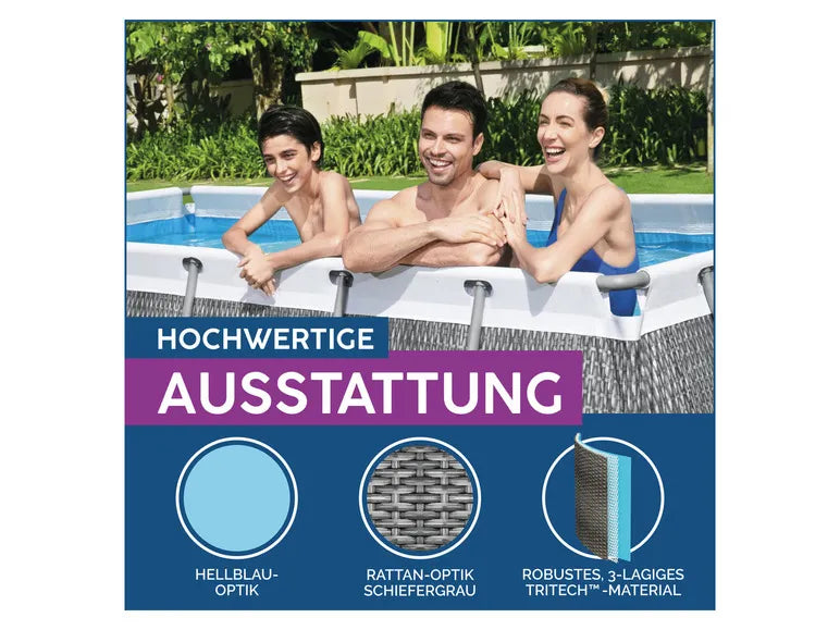 Piscina con estructura Power Steel™ set completo con bomba de filtrado, aprox. L 412 x An 201 x Al 122 cm