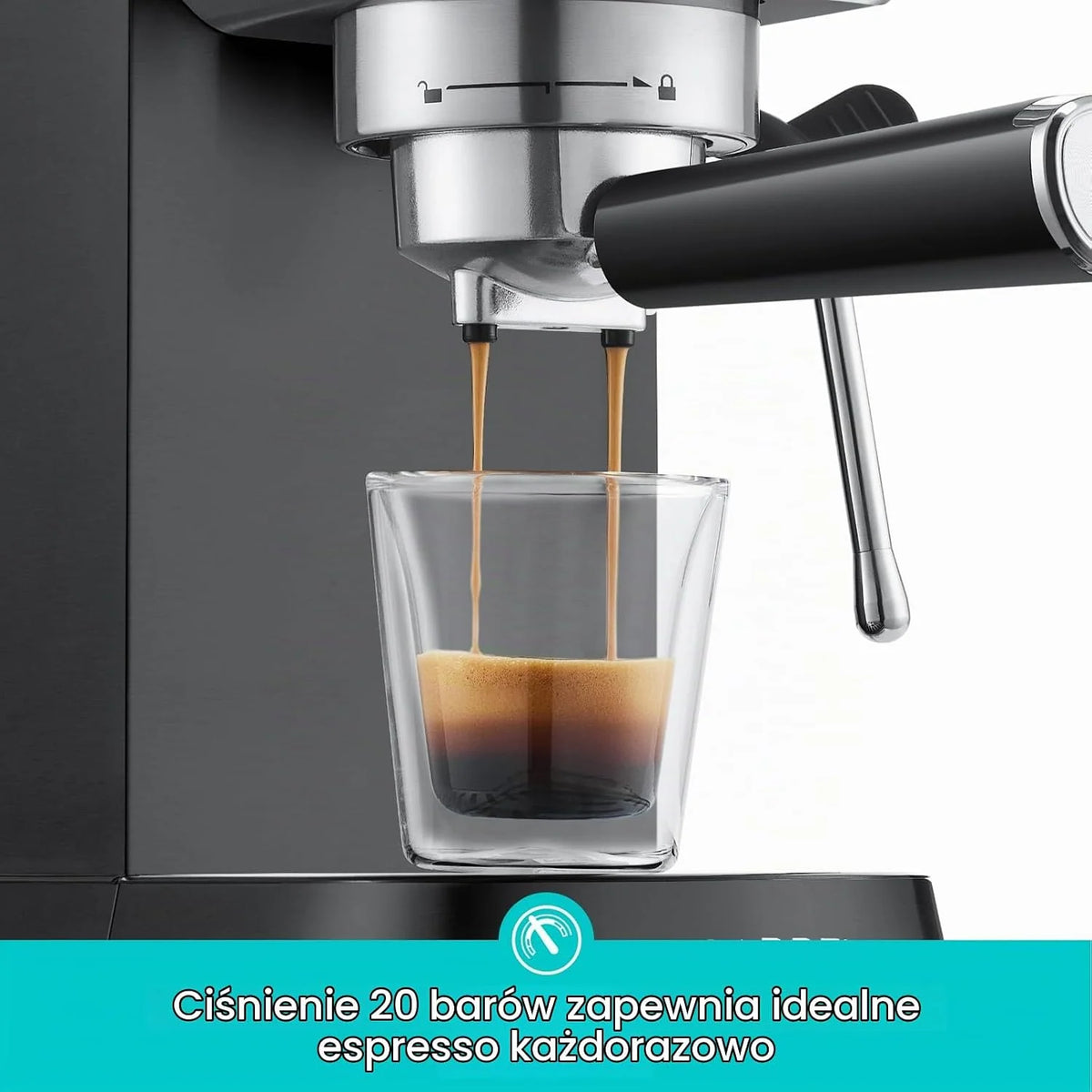 CASABREWS Ekspres do kawy z 20 barami, ekspres do kawy ze stali nierdzewnej ze spieniaczem do mleka, kompaktowy domowy ekspres do cappuccino, ekspres do kawy i