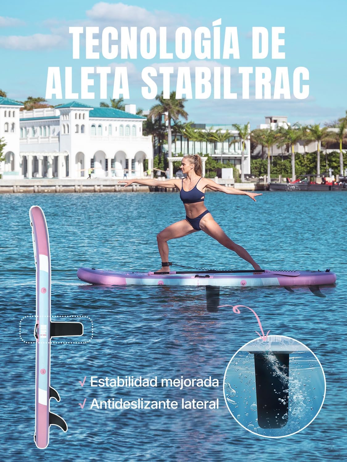 Tabla de Paddle Surf Hinchable Niphean, Tabla de Paddle Surf de 305 cm con Aletas de Equilibrio para Principiantes y Accesorios Resistentes, Tabla SUP para Adultos, Stand Up Paddle Versátil para Yoga