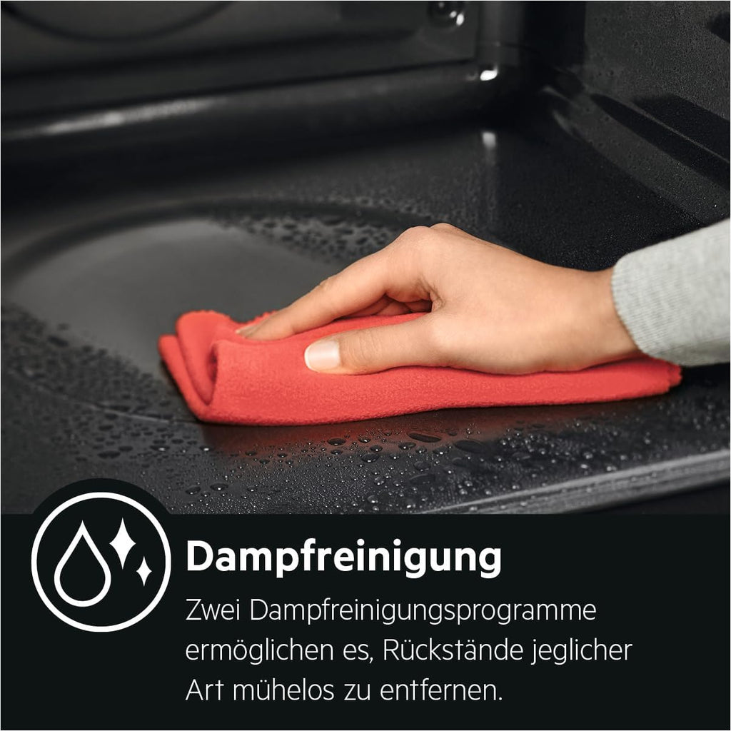 Horno empotrable AEG – Serie 5 Aire caliente circular: resultados de cocción uniformes en 3 niveles – Autolimpieza por pirólisis – 25 programas automáticos – Pantalla táctil LED – Calentamiento rápido – Negro – BPE53516AB