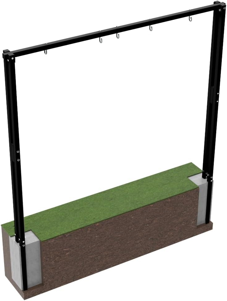 Estructura de columpio QLS 260 cm, soporte para columpio doble, estructura de acero para nido de columpio, negro
