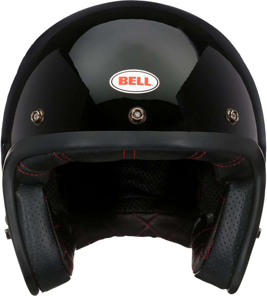 Casco de moto retro Bell Custom 500 sólido ECE inspirado en 1954, forma ovalada, ajuste discreto, comodidad moderna, color: negro, talla: XL