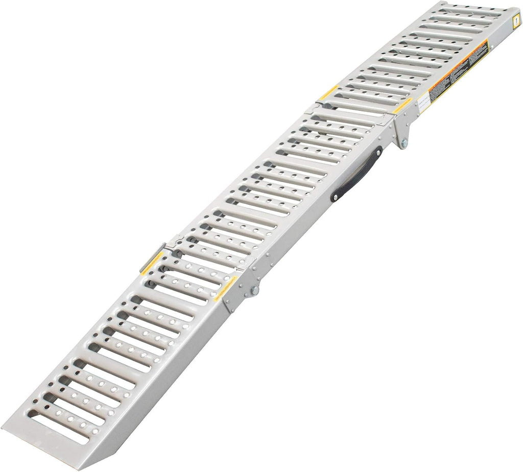 TECHNIC SK2667 Juego de 2 rampas de acceso para motos, coches y quads, capacidad de carga máxima total de 1600 kg, de acero perfilado, posiciones plegada y desplegada, longitud máxima 2 m