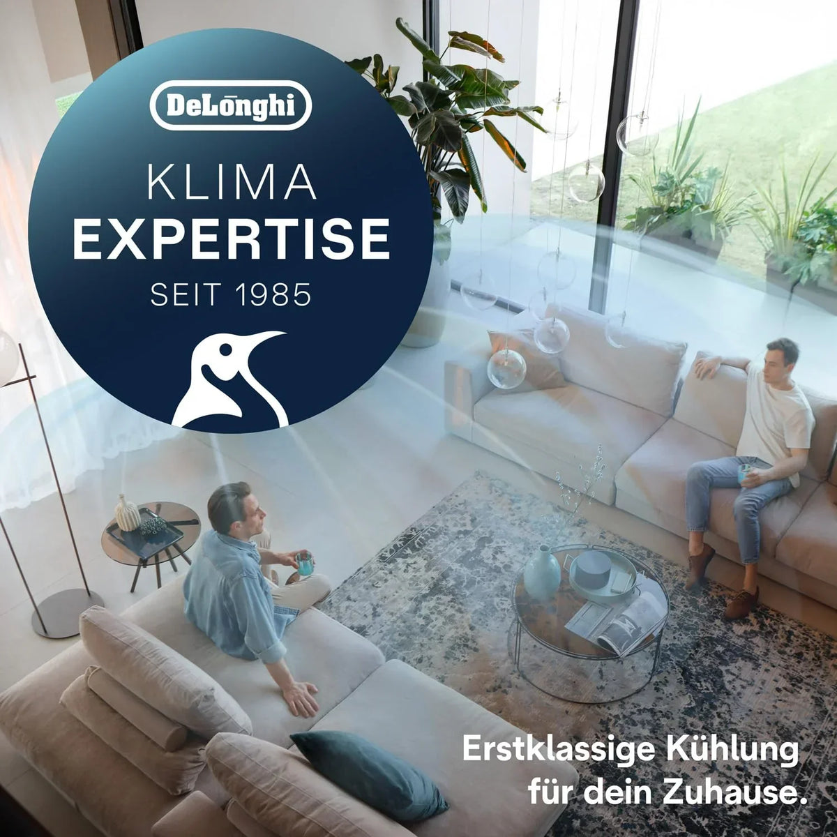 Acondicionador de aire portátil 3 en 1 De'Longhi Pinguino para hasta 27 m², 9400 BTU, silencioso, mando a distancia, 24 h, clase energética A, PACEM82