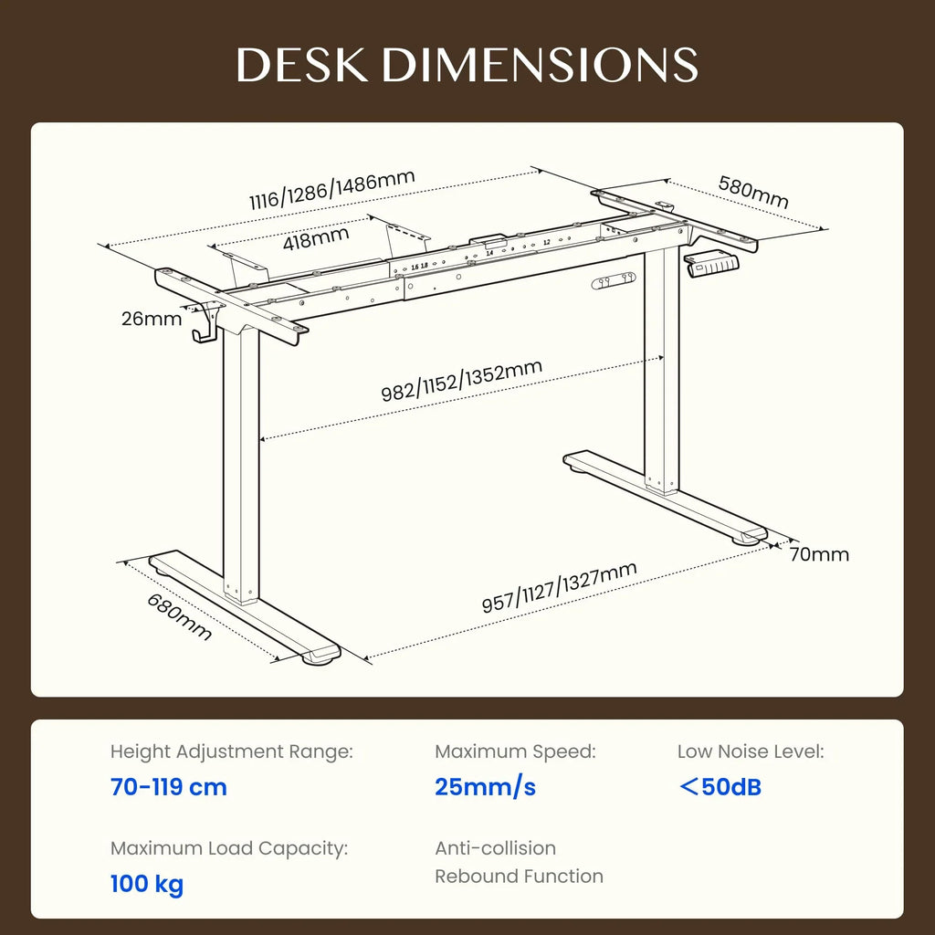FLEXISPOT Base de mesa ajustable en altura E1 Pro motor dual, gestión de cables, pantalla LED de altura, 4 memorias, oficina, hogar.