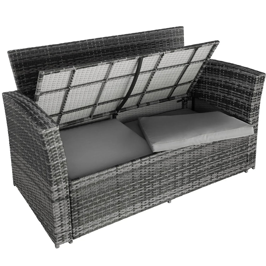Set de ratán Módena con funda protectora incluida - Gris