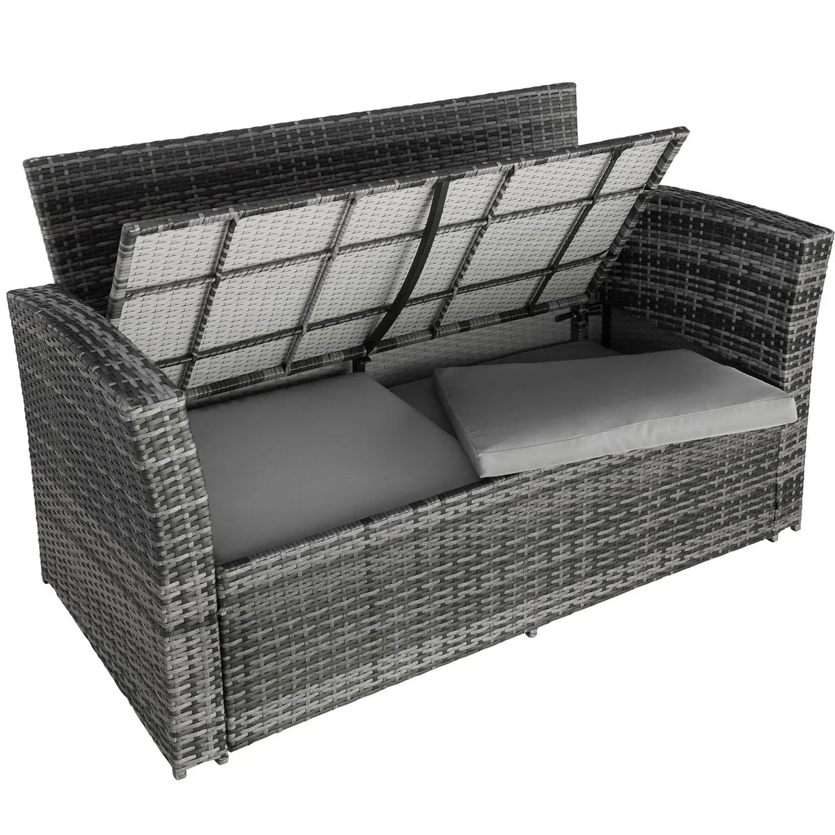 Set de ratán Módena con funda protectora incluida - Gris