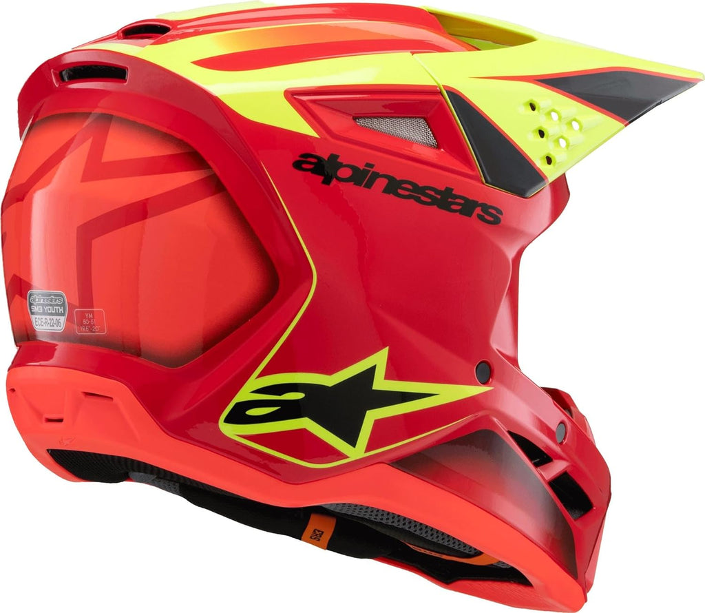 Casco de motocross Alpinestars S-M3 Fray, rojo/amarillo, L (59/60)