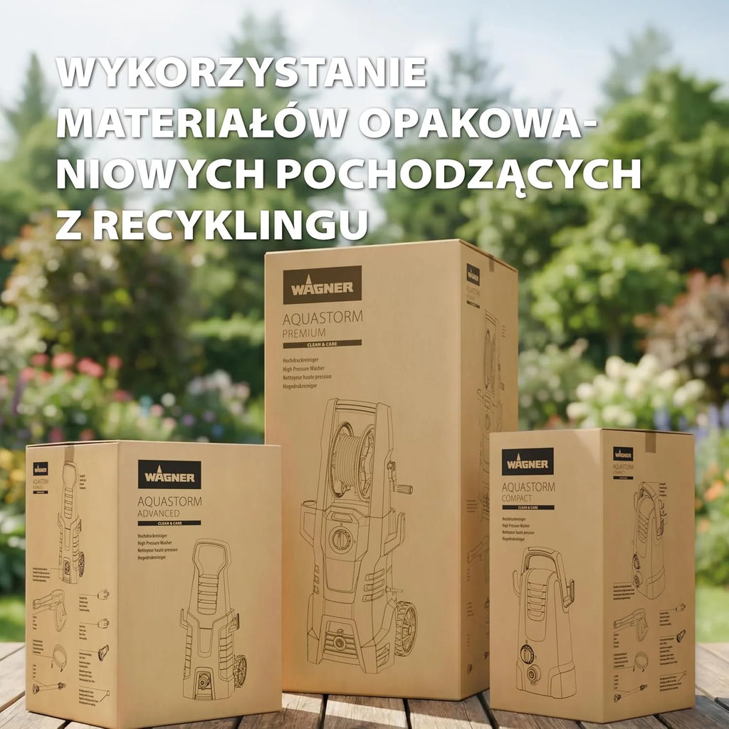 WAGNER AQUASTORM ADVANCED - Wydajna myjka ciśnieniowa do szybkiego i skutecznego czyszczenia, w zestawie standardowa- i turbo dysza