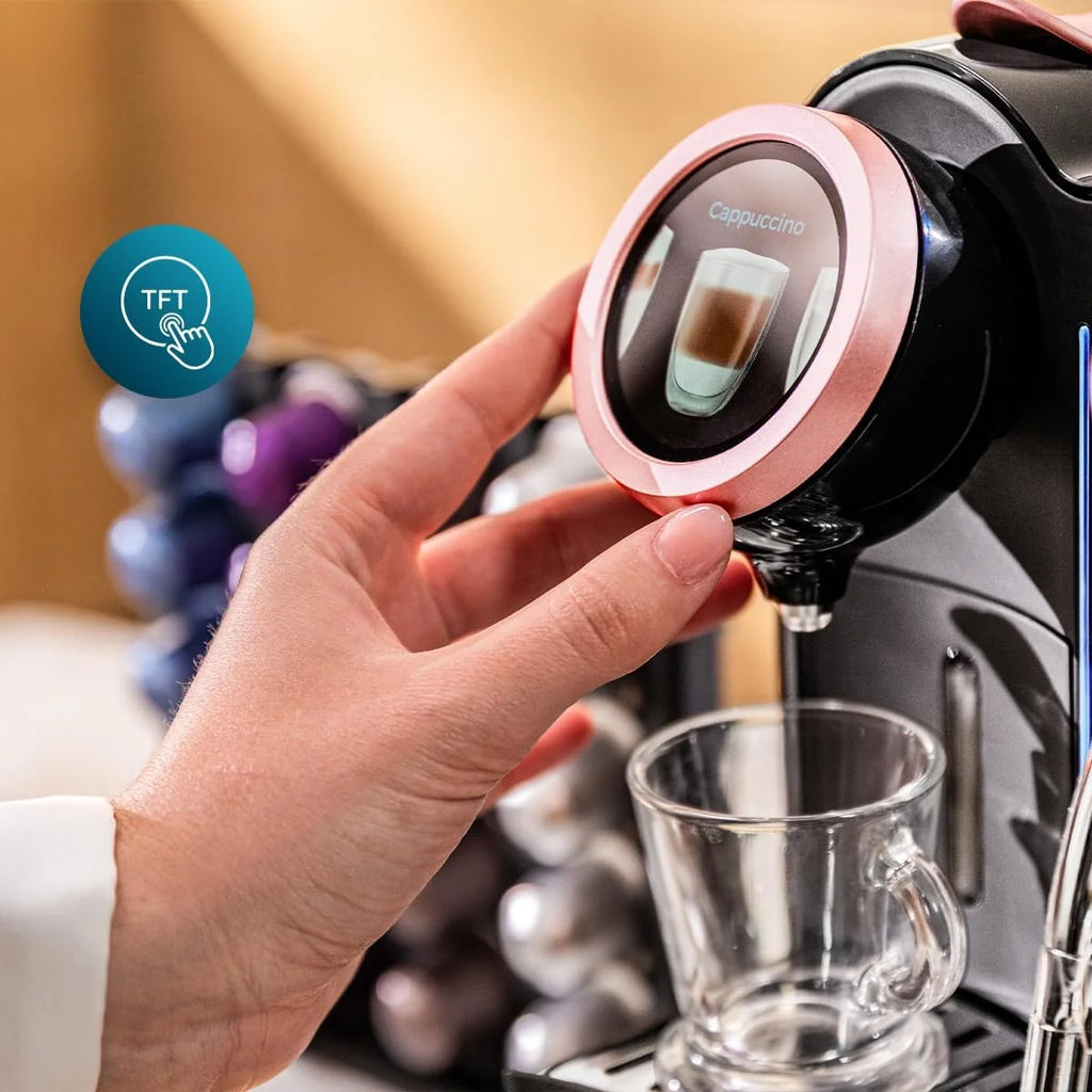 Cecotec Ekspres do kawy na kapsułki Power Caps Spin. 1400 W, 20 bar, kompatybilny z Nespresso, zbiornik na wodę 1,5 l, intuicyjny wyświetlacz, 7 napojów, automatyczne wyłączanie, czujnik temperatury
