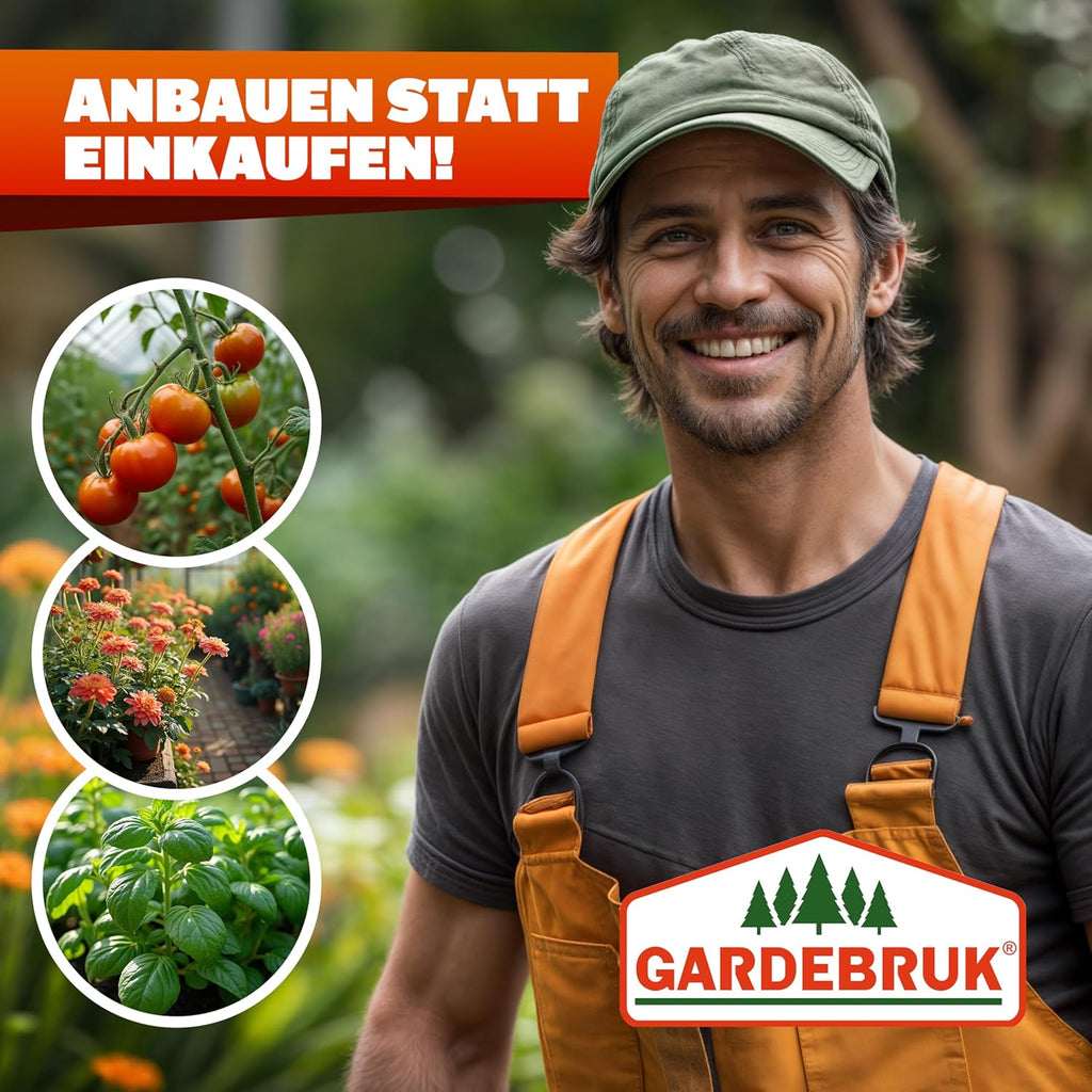 Invernadero GARDEBRUK® de aluminio 3,6m² 190x190cm incl. ventana de techo, caseta para tomates, invernadero, semillero, cobertizo de jardín, cama caliente, casa de plantas, cultivo 5,8m³