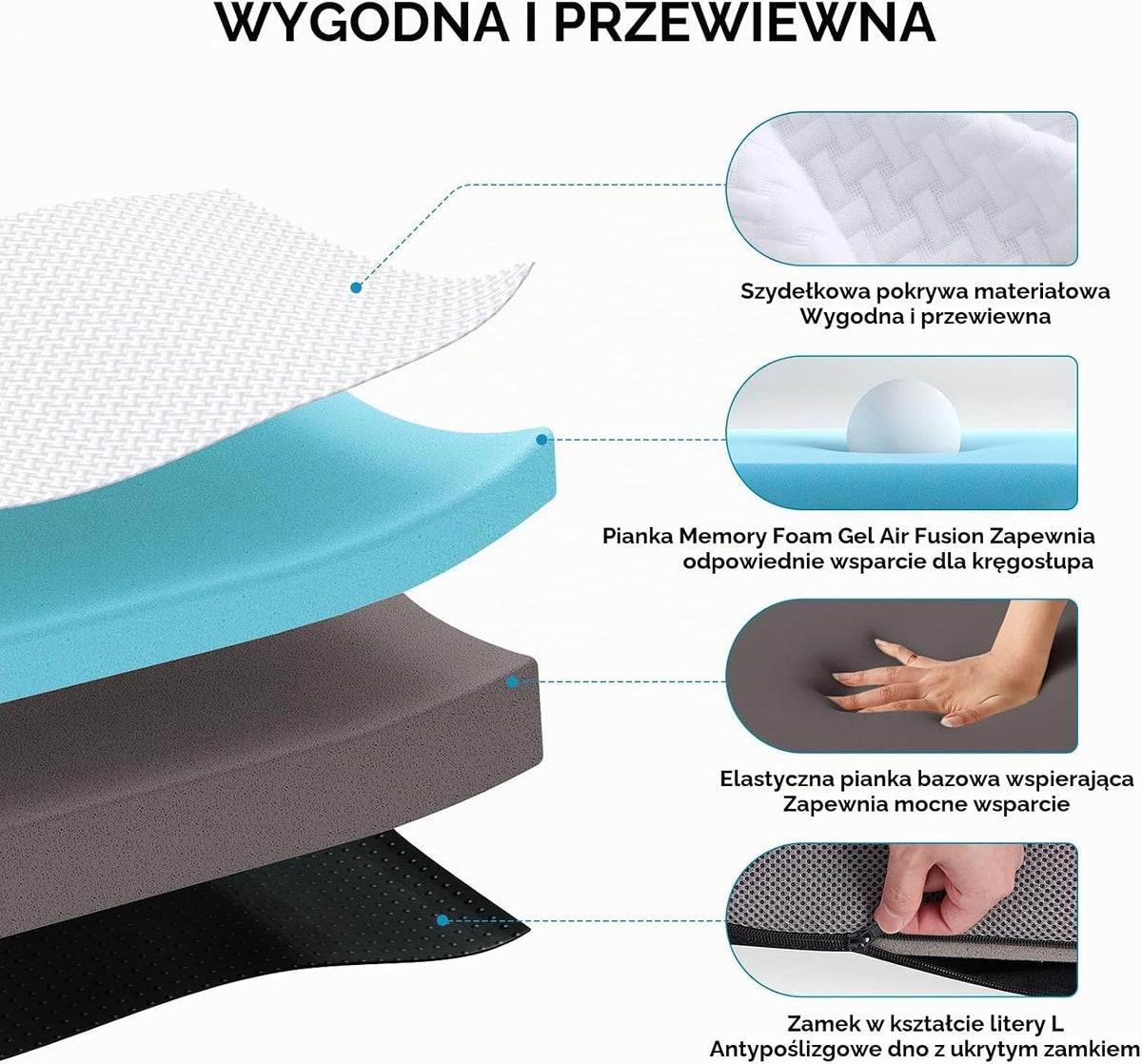 Składany Materac 140 x 200 x 10 cm - 3-Częściowy, Kempingowy, Dla Gości, Podłogowy, Polowy