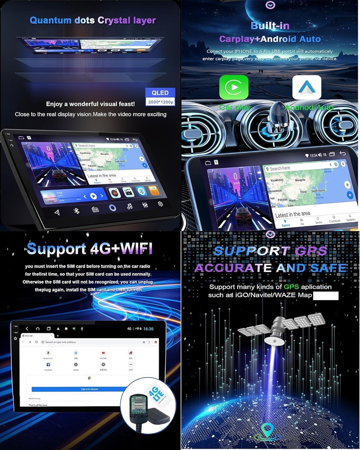 MingXing Y200s~2/64GB, Autoradio Android 15.0 Doble DIN para T-oyota Highlander 2007-2013, Tablet para coche de 10 pulgadas con GPS, FM, Bluetooth, compatible con Android Auto y Apple CarPlay