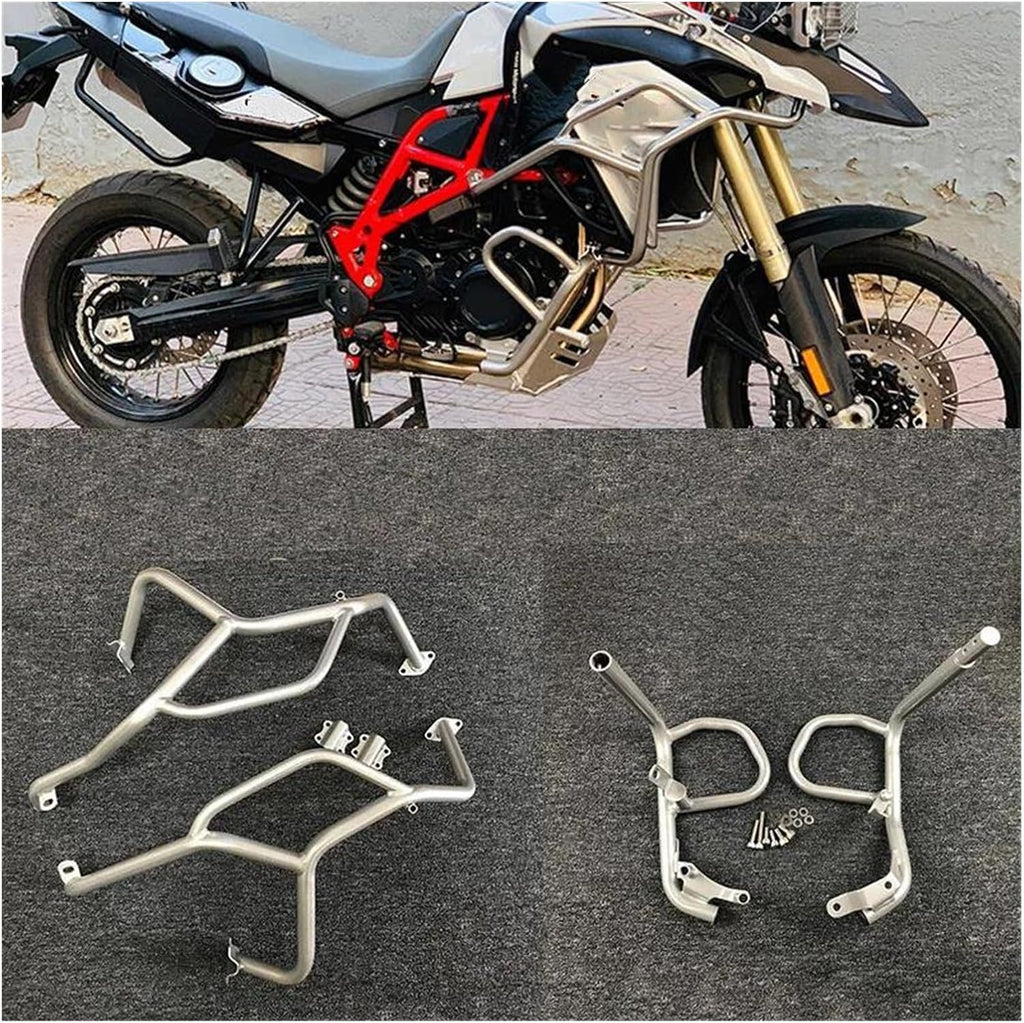 Juego completo de protección de motor para motocicleta, barras de protección de carenado, defensas de tanque para BMW F650GS, F700GS, F800GS 2008-2018, protectores de cárter (plata)