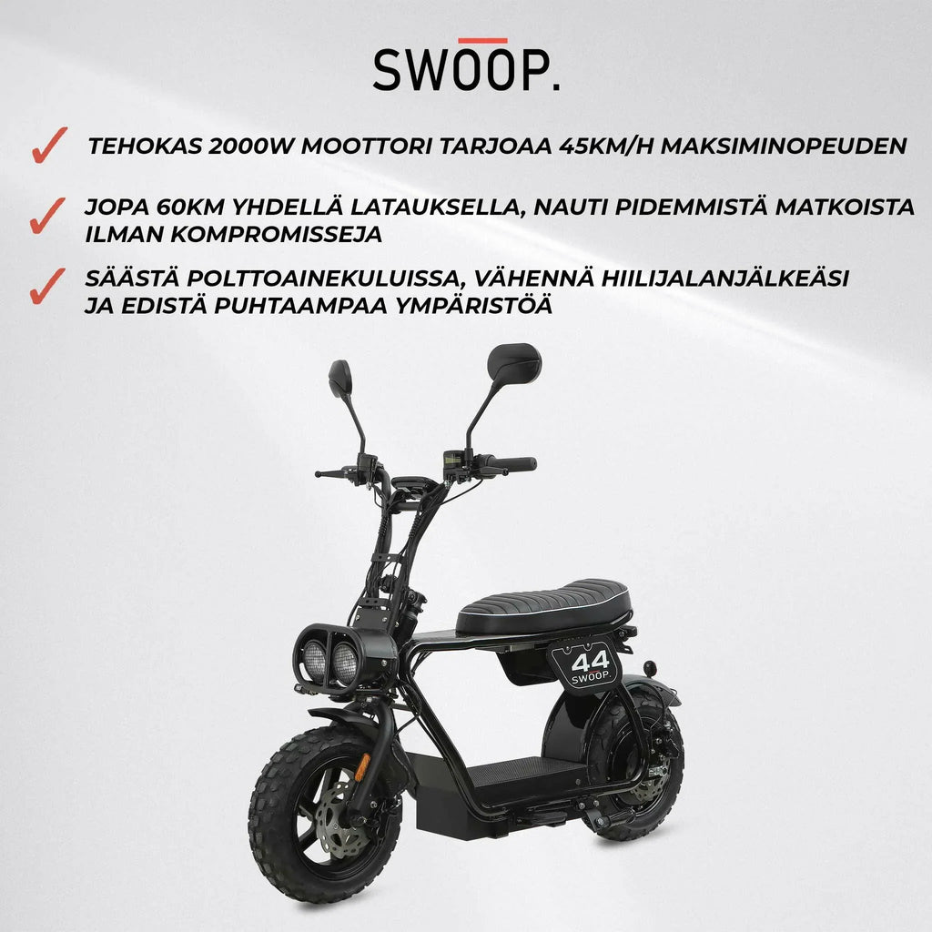 Ciclomotor eléctrico Swoop Turbo 2000W negro
