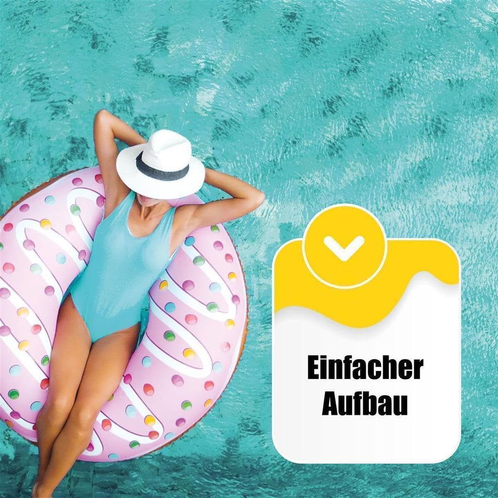 Set de piscina de pared de acero en forma de ocho Medipool (L x An x Prof) 6,25 m x 3,60 m x 1,20 m, piscina fabricada en Europa, con sistema de filtración de arena SF133 de 6 m³/h, skimmer integrado, arena de filtrado, manguera de piscina