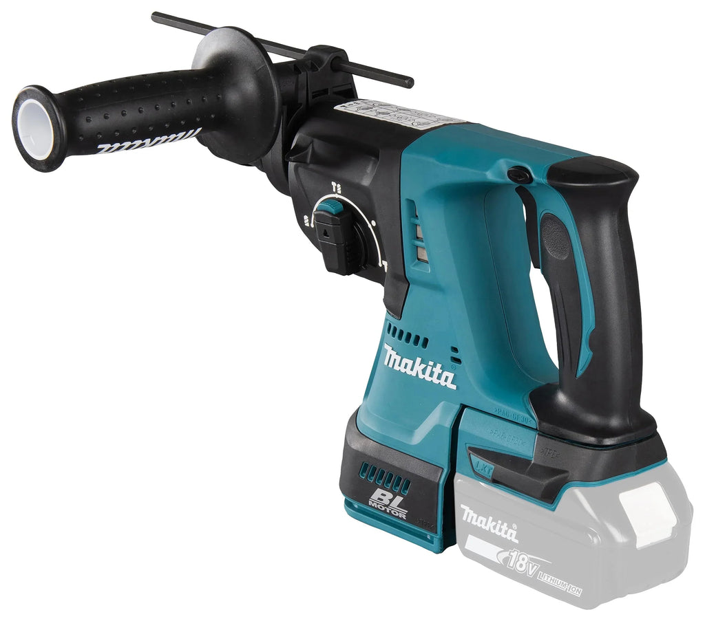 Martillo combinado a batería Makita DHR243Z de 18 voltios con SDS Plus, sin batería, sin cargador y sin sistema de extracción de polvo