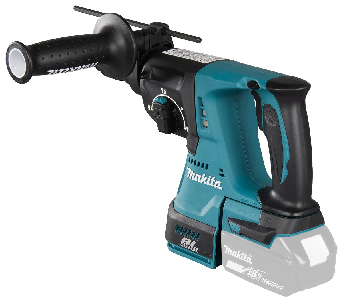 Martillo combinado a batería Makita DHR243Z de 18 voltios con SDS Plus, sin batería, sin cargador y sin sistema de extracción de polvo