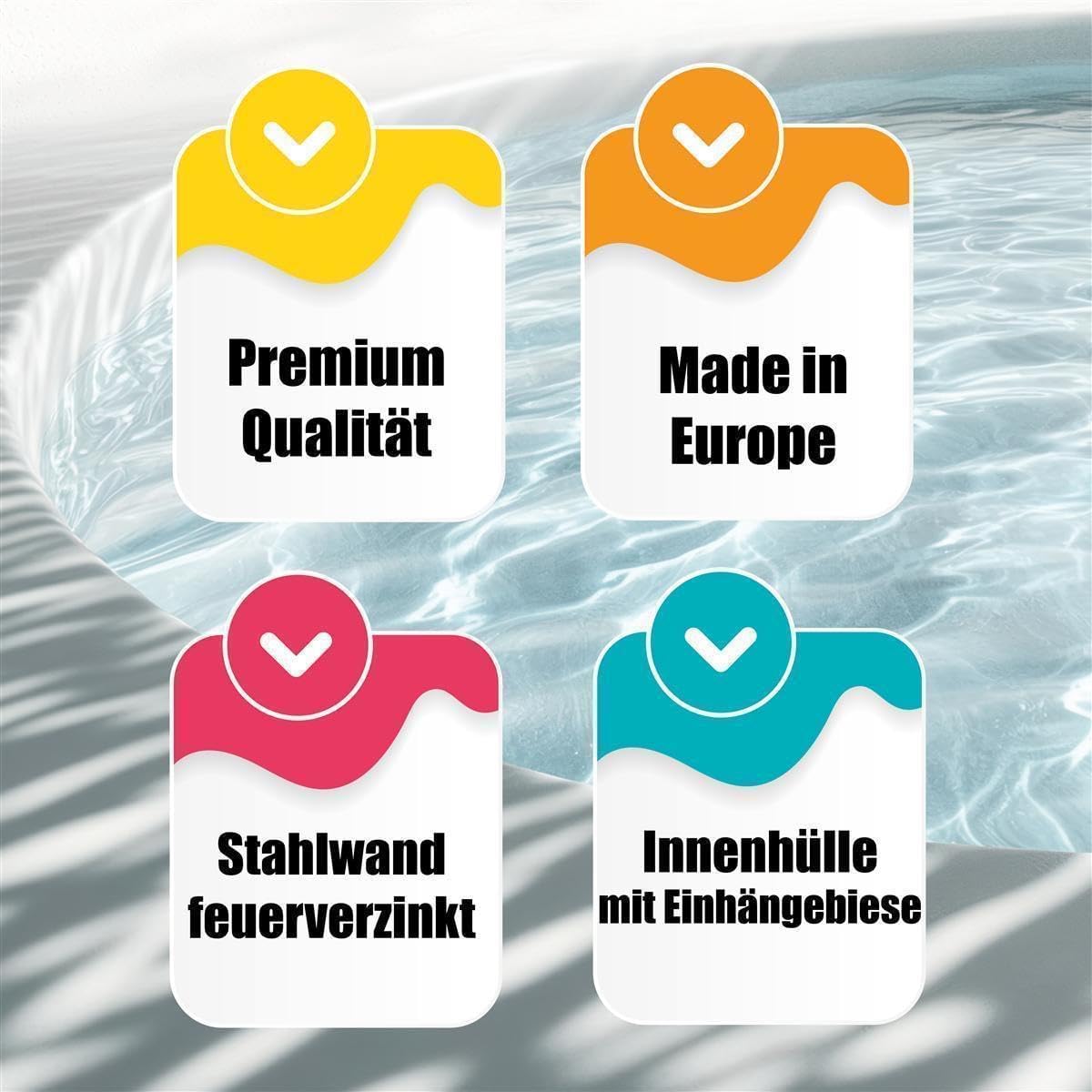 Set de piscina de pared de acero en forma de ocho Medipool (L x An x Prof) 6,25 m x 3,60 m x 1,20 m, piscina fabricada en Europa, con sistema de filtración de arena SF133 de 6 m³/h, skimmer integrado, arena de filtrado, manguera de piscina