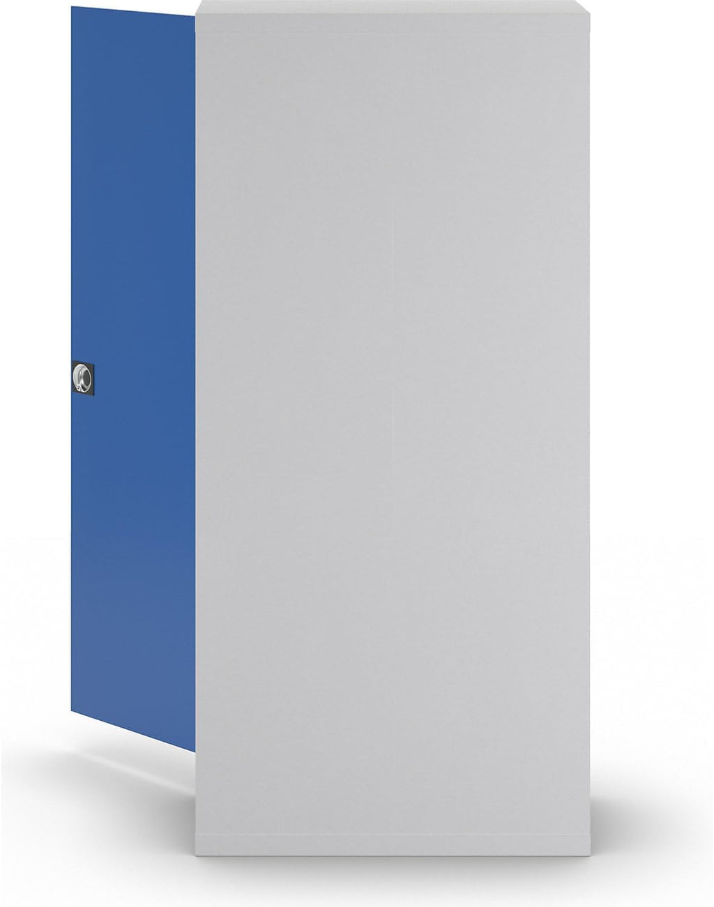 eurokraft | Armario metálico Nilas | con 4 estantes | Al x An x Pr 1950 x 915 x 421 mm | gris luminoso/azul genciana