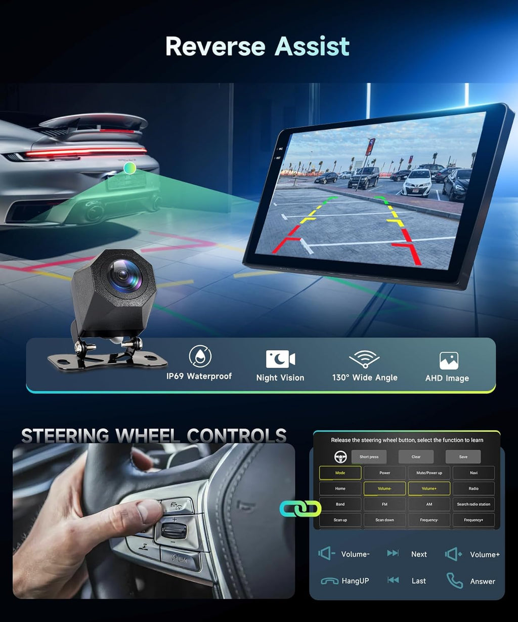 Radio de coche Android 4G 64G PLKEQS para A-UDI A3 2003-2012/S3 2006-2012/RS3 2011-2012, pantalla in-Cell de 9'', estéreo de coche con CarPlay, Android Auto, GPS, Bluetooth, FM RDS, EQ, Wi-Fi, cámara, Y1